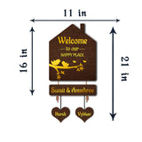 Premium 3D Brown Hut Style Name Plate With Golden Acrylic